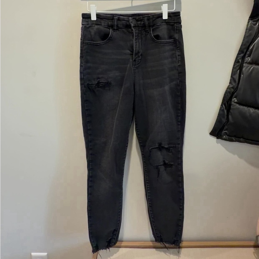 American Eagle Outfitters Black Ripped Skinny Jeans